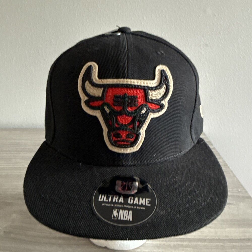 Chicago‎ Bulls NBA Hat Cap Flat Brim Snapback Men's OSFM Black